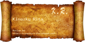 Kinszky Rita névjegykártya